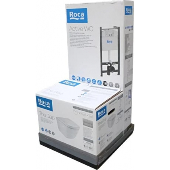 Комплект ROCA The Gap Rimless 893104100 инсталляция, унитаз подвесной, кнопка, крышка микролифт 