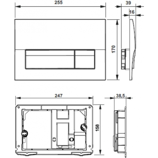 Комплект ROCA The Gap Rimless 893104100 инсталляция, унитаз подвесной, кнопка, крышка микролифт 