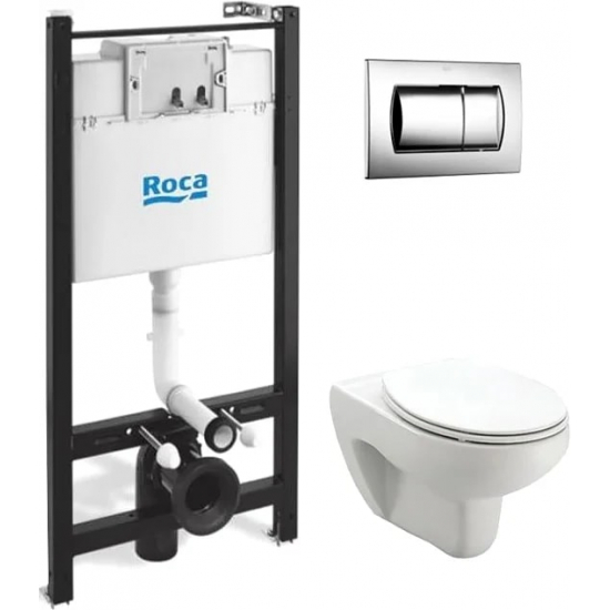 Комплект ROCA Victoria ПЭК 893100000 инсталляция, унитаз подвесной, сиденье, кнопка