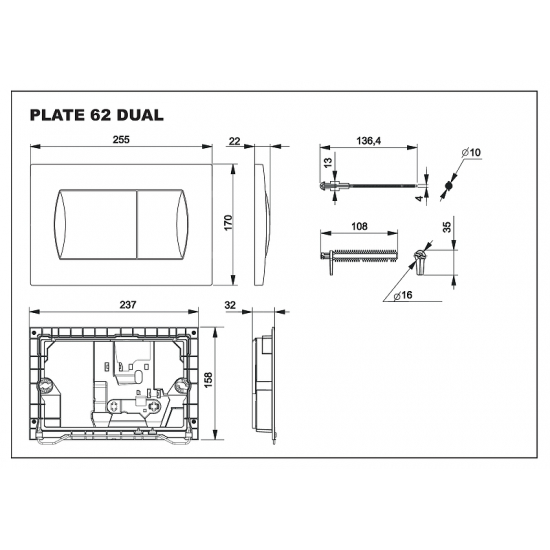 Комплект ROCA Victoria ПЭК 893100000 инсталляция, унитаз подвесной, сиденье, кнопка