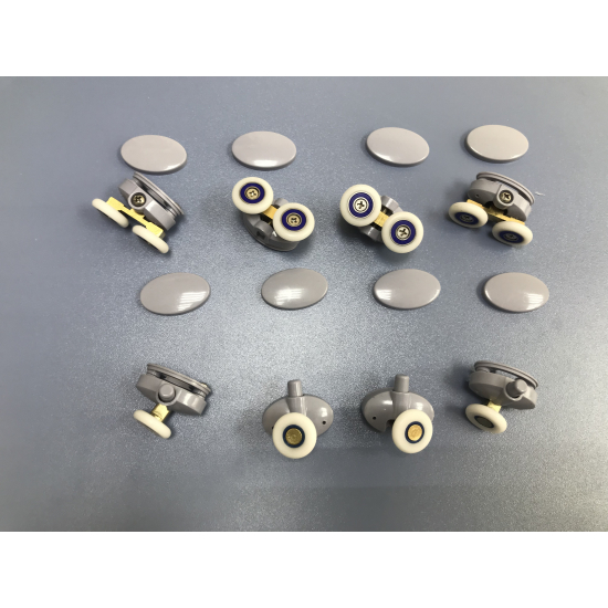 Комплект роликов для душевой кабины (4 двойных + 4 одинарных) крепление через 2 отверстия Р2-23ОЭ