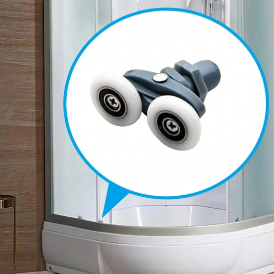 Комплект роликов для душевой кабины двойных с эксцентриком (8 шт) №2-22-Э