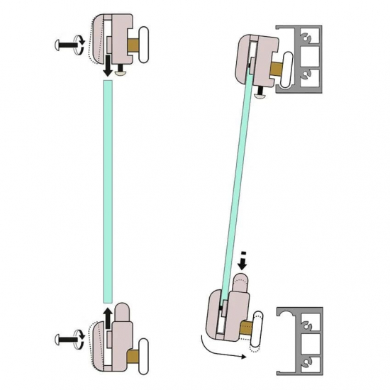 Комплект роликов для душевой кабины одинарных (8шт) с кнопкой №1-22-С