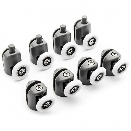 Комплект роликов для душевой кабины одинарных (8шт) с кнопкой №1-23-С