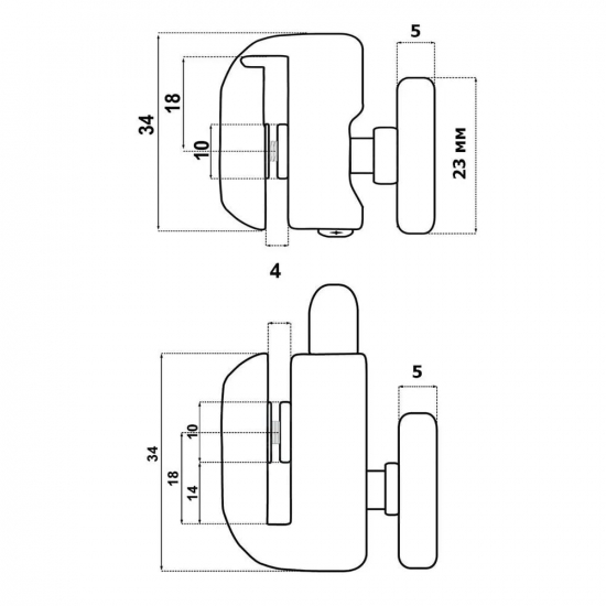 Комплект роликов для душевой кабины одинарных (8шт) с кнопкой №1-23-С