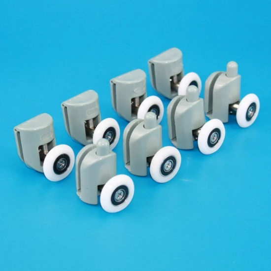 Комплект роликов для душевой кабины одинарных (8шт) с кнопкой №1-25-С