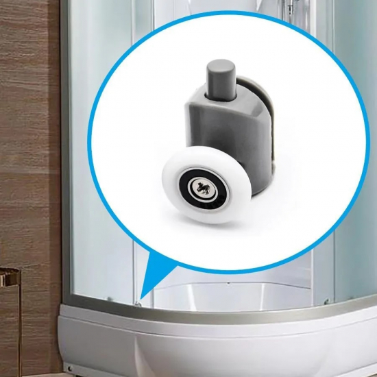 Комплект роликов для душевой кабины одинарных (8шт) с кнопкой №1-26-С