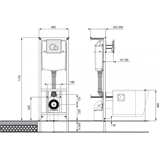 Комплект SANTEK инсталляции с унитазом Нео 1WH302463 кнопка белая