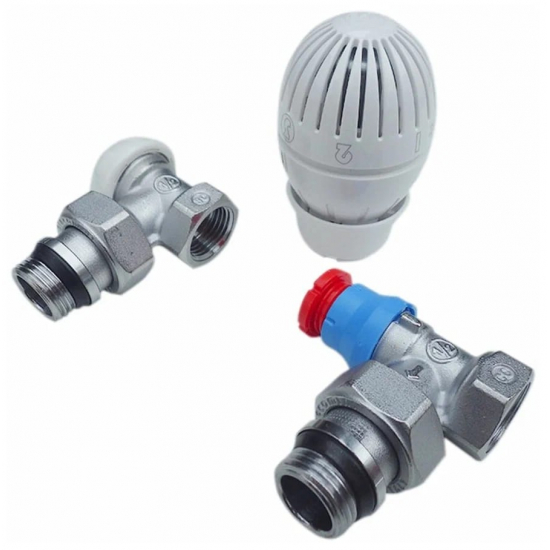 Комплект термостатический GIAKOMINI 1/2" R470FX003 угловой (термоголовка, термостат клапан)