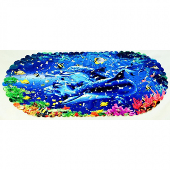 Коврик для ванной Дельфины 67*36 на присосках