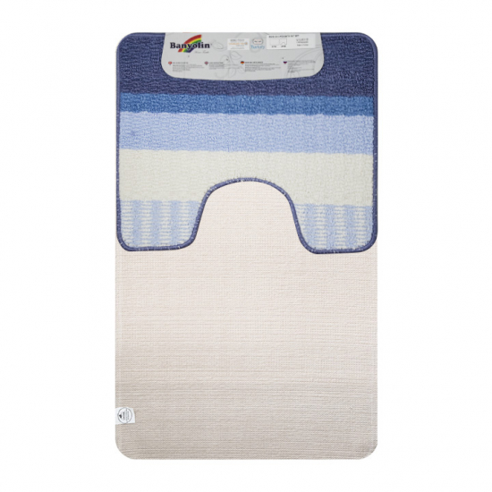 Коврик для ванной комнаты САНАКС 00822 2 предмета 55*90 + 55*45 синий