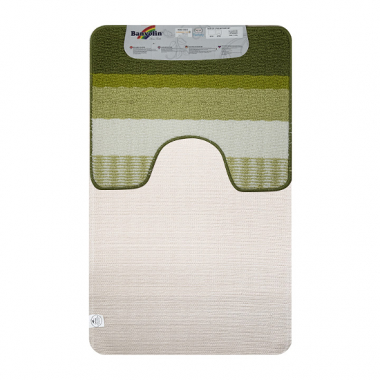 Коврик для ванной комнаты САНАКС 00824 2 предмета 55*90 + 55*45 зелёный