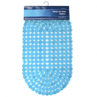 Коврик для ванной V-LINE Капля 67x38 на присосках голубой