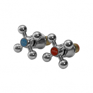 Кран букса MIXLINE ML07 резба 1/2 керамика 8*24 с маховиком крест, пара 2 штуки в блистере