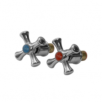 Кран букса MIXLINE ML10 резба 1/2 керамика 8*24 с маховиком крест, пара 2 штуки в блистере  