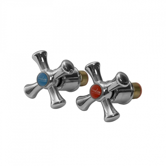 Кран букса MIXLINE ML10 резба 1/2 керамика 8*24 с маховиком крест, пара 2 штуки в блистере  