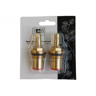 Кран букса ПРОФСАН PSM-1293-77 металлокерамика 1/2 под квадрат латунная, пара 2 штуки в блистере
