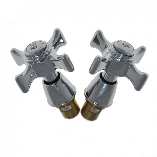 Кран букса САНАКС 5005 резба 1/2 керамика с маховиком крест, пара 2 штуки в блистере