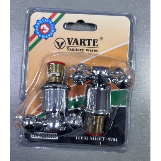 Кран букса VARTE VT-9704 резьба 1/2 керамика с маховиком крест, 2 штуки