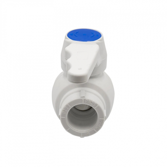 Кран полипропиленовый EVER Plast 20 PP-R прямой ручка, белый