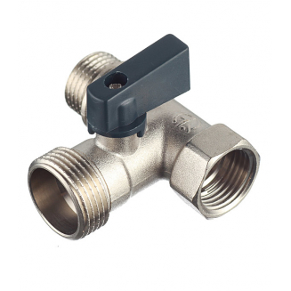 Кран шаровый 3-проходной FRAP 1/2"x3/4"x1/2"  г-ш-ш для стиральной машинки F232.04.3