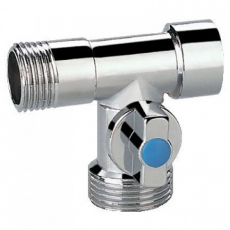 Кран шаровый 3-проходной KAISER 1/2"x3/4"x1/2"  г-ш-ш для стиральной машинки 260