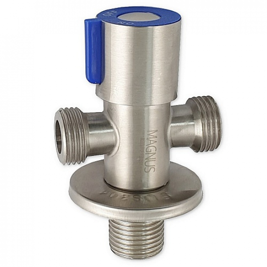Кран шаровый 3-проходной MAGNUS 1/2"  ш-ш-ш нержавеющая сталь, M 9272