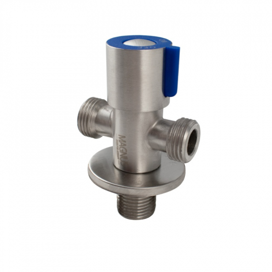 Кран шаровый 3-проходной MAGNUS 1/2"  ш-ш-ш нержавеющая сталь, M 9272