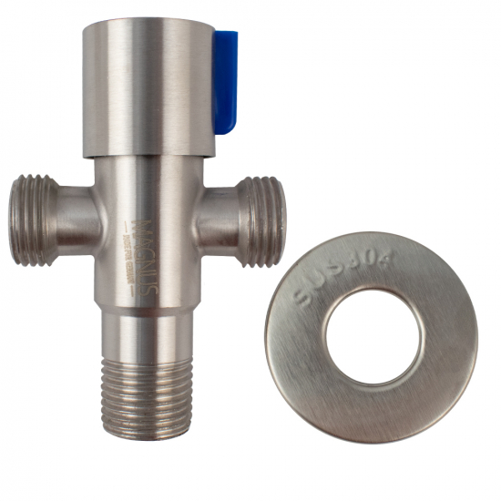 Кран шаровый 3-проходной MAGNUS 1/2"  ш-ш-ш нержавеющая сталь, M 9272