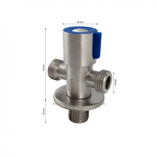 Кран шаровый 3-проходной MAGNUS 1/2"  ш-ш-ш нержавеющая сталь, M 9272