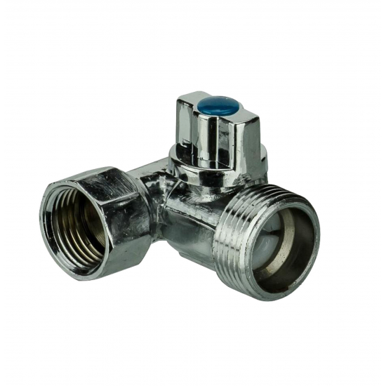 Кран шаровый 3-проходной ROYAL THERMO 1/2"x3/4"x1/2"  г-ш-ш для стиральной машинки, НС-1007509 