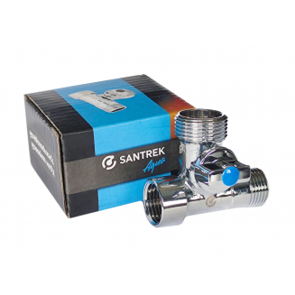Кран шаровый 3-проходной SANTREK AQUA Base 1/2"x3/4"x1/2" г-ш-ш для стиральной машинки