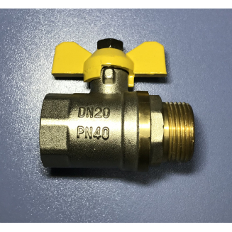 Кран шаровый газ ASTEK 3/4" вн-нар бабочка 