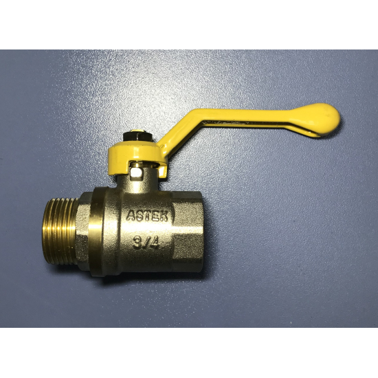 Кран шаровый газ ASTEK 3/4" вн-нар рычаг  