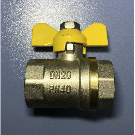 Кран шаровый газ ASTEK 3/4" вн-вн бабочка  