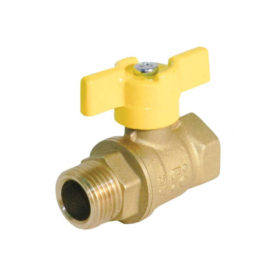 Кран шаровый газ БАЗ 1/2" вн-нар бабочка 11Б27п1 Ду15  PN40 БАЗ.А11.1.15.40