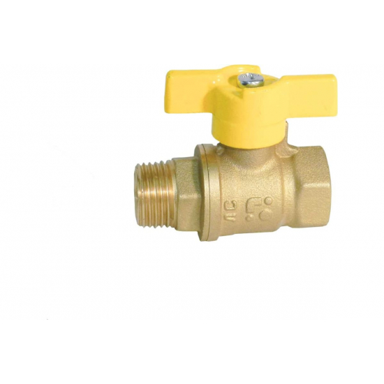 Кран шаровый газ БАЗ 1/2" вн-нар бабочка 11Б27п1 Ду15  PN40 БАЗ.А11.1.15.40