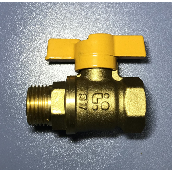 Кран шаровый газ БАЗ 1/2" вн-нар бабочка 11Б27п1 Ду15  PN40 БАЗ.А11.1.15.40