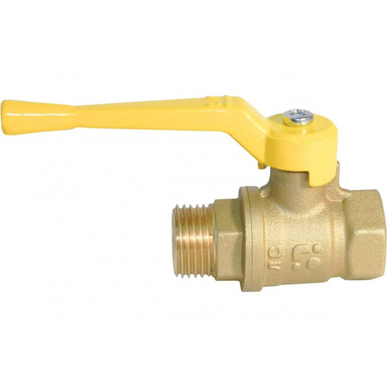 Кран шаровый газ БАЗ 1/2" вн-нар рычаг Ду15 А31/1  PN40 БАЗ.А11.0.15.40