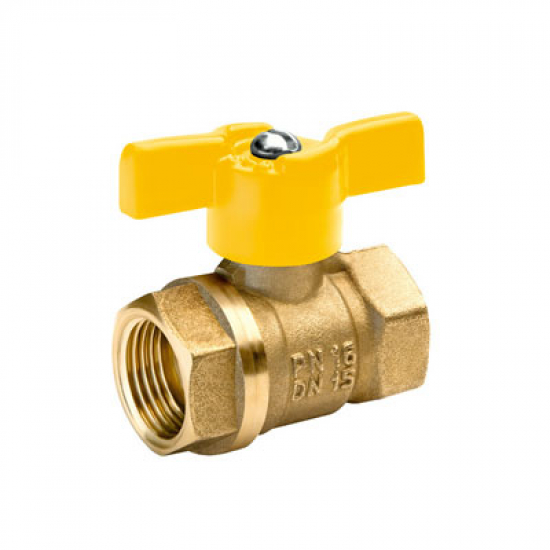 Кран шаровый газ БАЗ 1/2" вн-вн бабочка 11Б27п Ду15 А10/1  PN40 БАЗ.А10.1.15.40