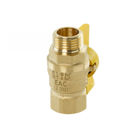 Кран шаровый газ ГАЛЛОП Стандарт 1/2" вн-нар бабочка DN-15  231 0115014