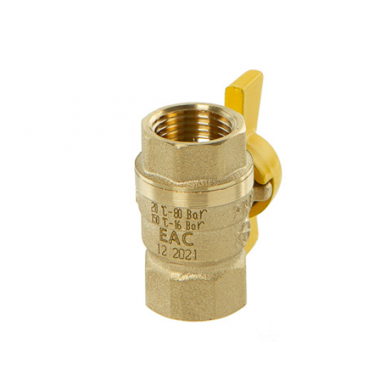 Кран шаровый газ ГАЛЛОП Стандарт 1/2" вн-вн бабочка DN-15  230 0115012