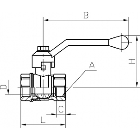 Кран шаровый газ ГАЛЛОП Стандарт 3/4" вн-вн рычаг DN-20  220 0115024 