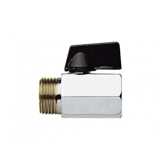 Кран шаровый мини FRAP 1/2" г-ш прямой, флажок черный