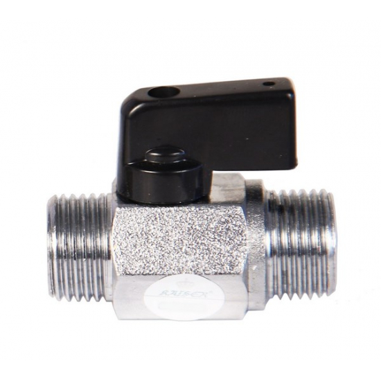 Кран шаровый мини KAISER 1/2" ш-ш прямой, флажок черный 101