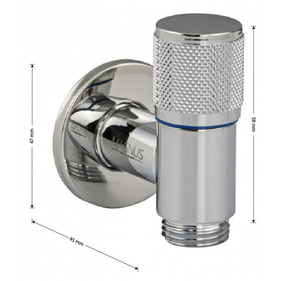 Кран шаровый мини MAGNUS 1/2"x1/2" ш-ш угловой, латунь, M1396