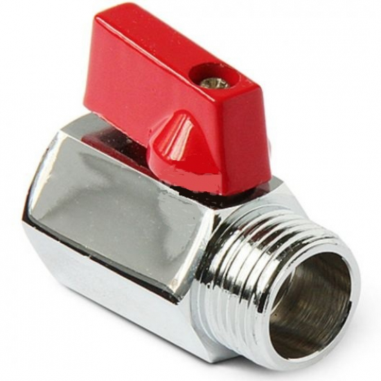 Кран шаровый мини PRO AQUA 1/2" г-ш прямой, MBV-M15-F15