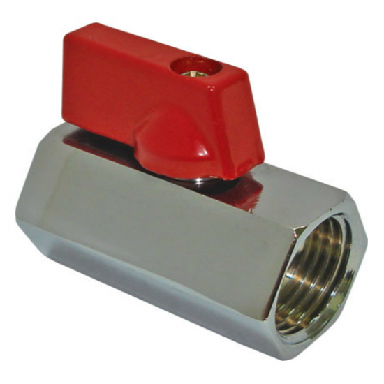 Кран шаровый мини WATERMARK 1/2" г-г прямой, флажок красный