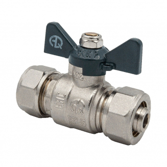 Кран шаровый под метллопластиковую трубу AQUALINK 16x16 ц-ц  00872