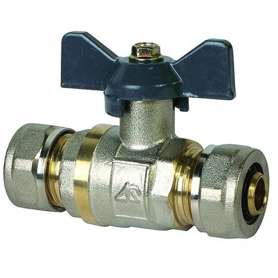 Кран шаровый под метллопластиковую трубу AQUALINK 16x16 ц-ц  00872